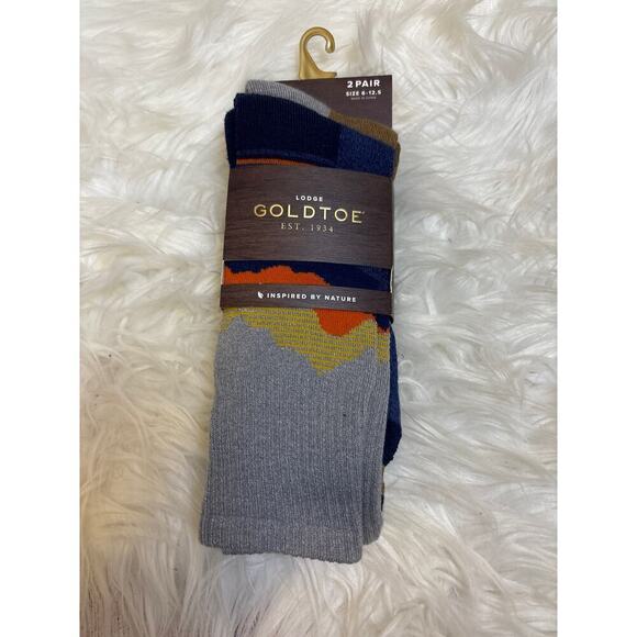 Lodge Goldtoe Socks Moisture Wicking 2 pairs size 6-12.5 New in package - Picture 1 of 2